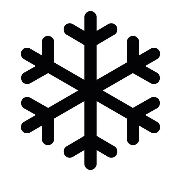 Copo de nieve negro simple con esquinas redondeadas. Icono del vector — Archivo Imágenes Vectoriales