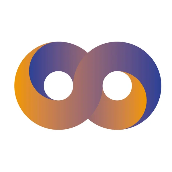 Blue infinity symbol icon. 3D-like gradient design effect. Vector illustration — Stock Vector