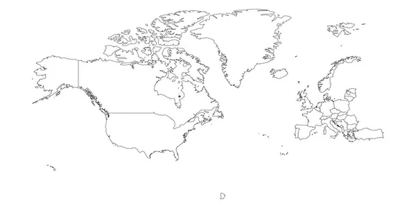 Organización del Tratado del Atlántico Norte, OTAN, países miembros mapa . — Vector de stock