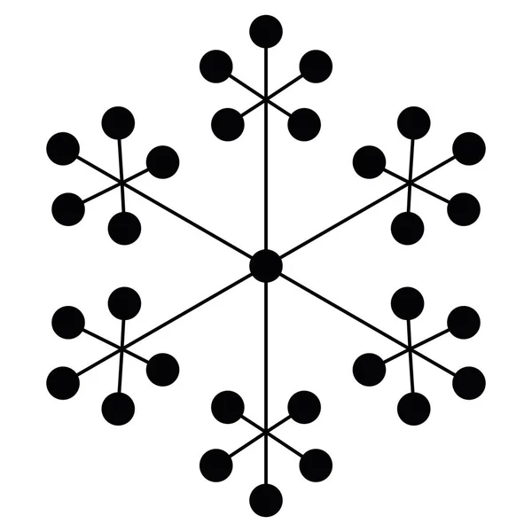 Copo de nieve punteado negro simple. Icono del vector. Tema Navidad e invierno — Vector de stock