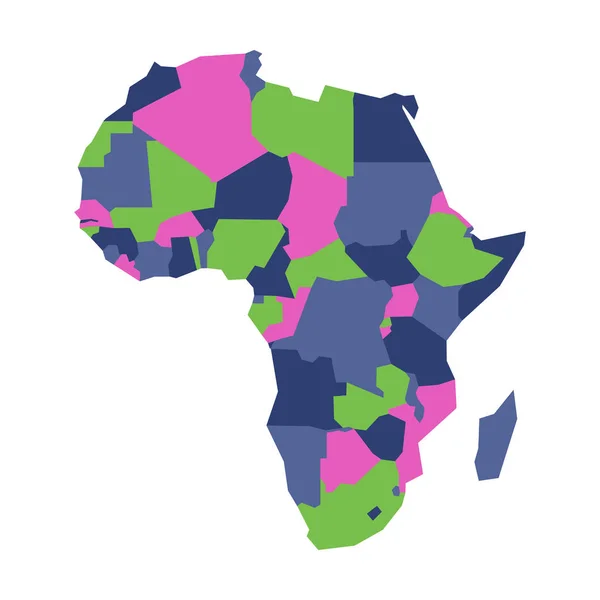 Mapa político infográfico muy simplificado de África. Ilustración simple vector geométrico — Vector de stock