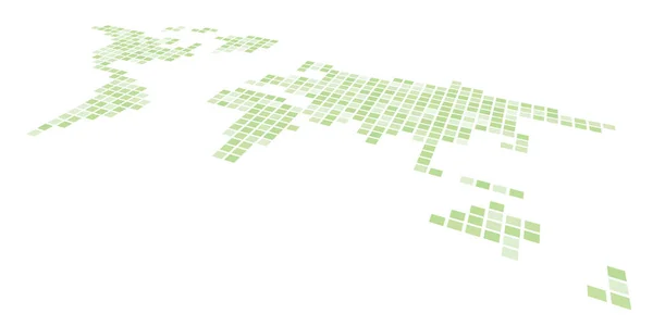 Mapa Pixelizado do Mundo. Perspectiva lateral. Mapa vetorial preto — Vetor de Stock