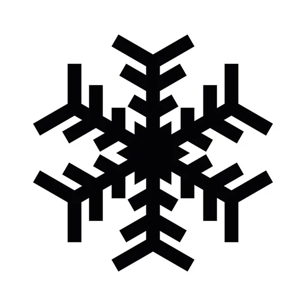 Snowflake icon. Christmas and winter theme. Simple flat black illustration on white background — Stock Vector