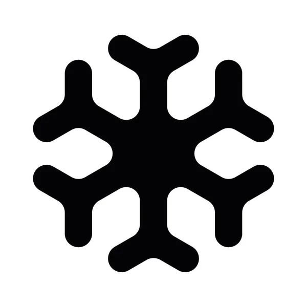 Icône flocon de neige. Thème Noël et hiver. Illustration simple en noir plat sur fond blanc — Image vectorielle