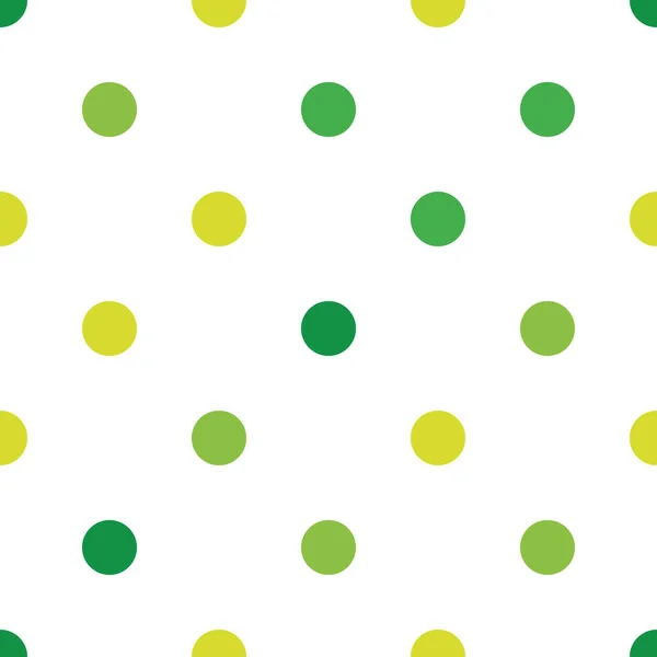 Motif sans couture à pois de différentes couleurs. Thème vert. Sipmle papier peint vecteur plat . — Image vectorielle