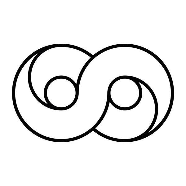 Ícone de símbolo de infinito de contorno preto. Conceito de infinito, ilimitado e sem fim. Simples elemento de design vetorial plano — Vetor de Stock