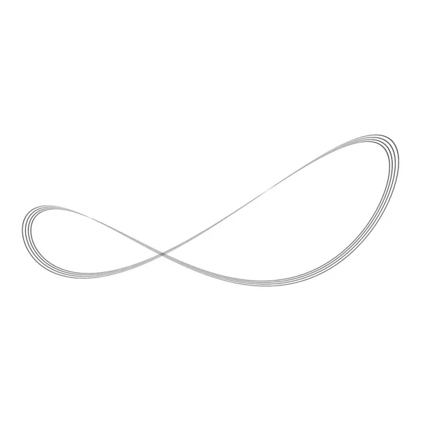 Símbolo infinito de múltiples líneas negras delgadas. Concepto de infinito, ilimitado e infinito. Elemento de diseño simple vector plano — Archivo Imágenes Vectoriales