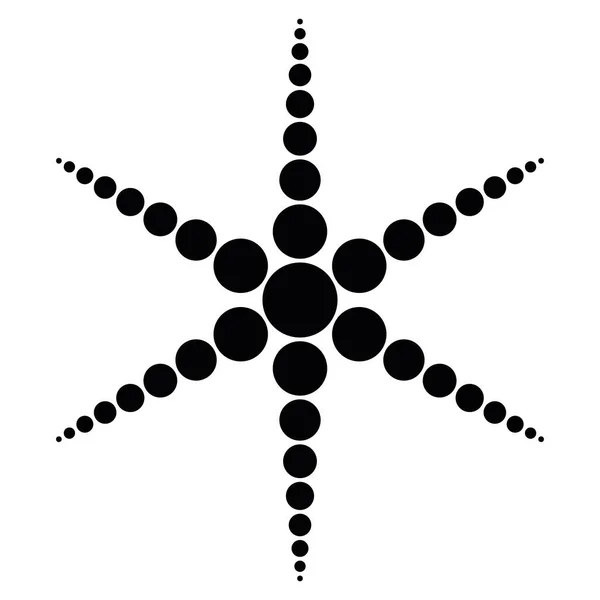 Eenvoudige zwarte gestippelde sneeuwvlok. Vector pictogram. Kerst-en winter thema — Stockvector