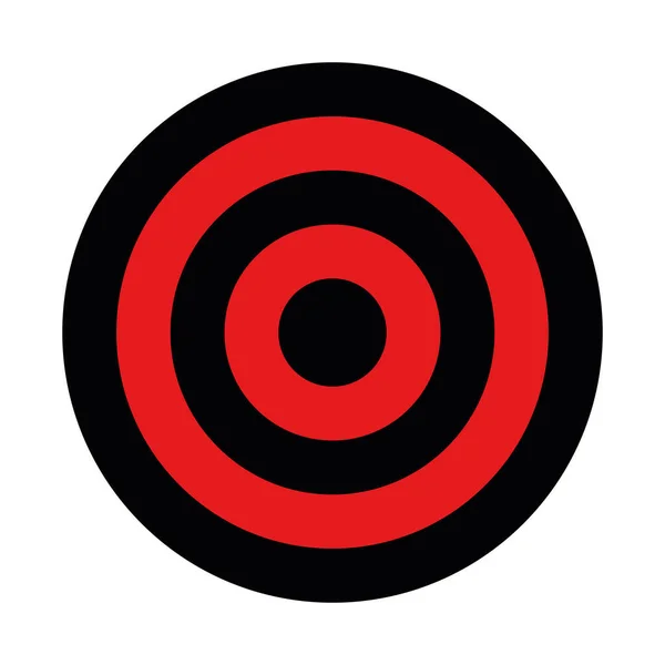 Blanco negro y rojo. Caza, tiro deportivo o símbolo de logro. Icono de vector simple — Vector de stock