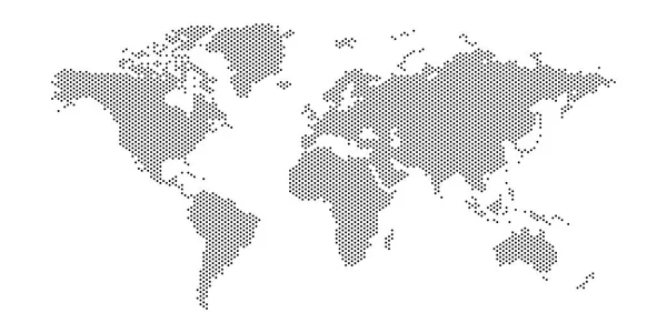 世界地図の点線。ハーフトーンのデザイン。シンプルなフラットベクトルイラスト — ストックベクタ