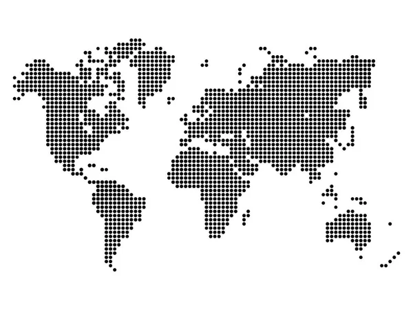 Geschreven kaart van de wereld. Halftone ontwerp. Eenvoudige platte vector illustratie — Stockvector