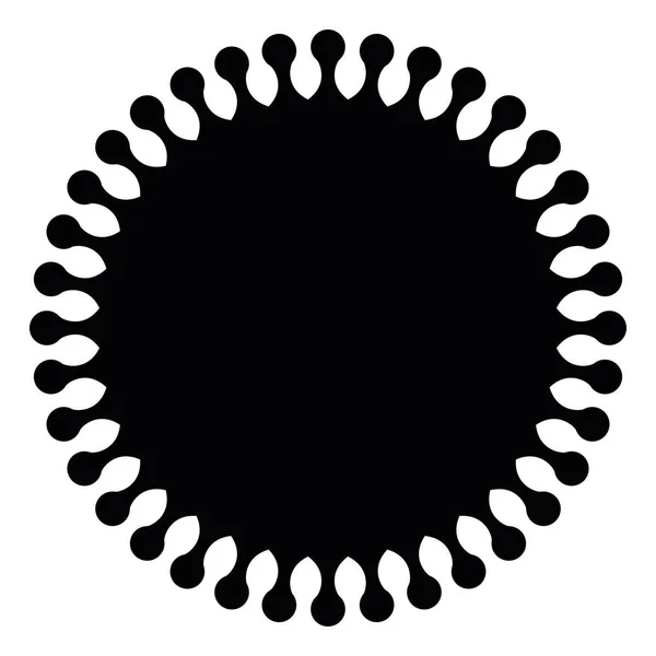 Znak wirusa. Symbol koronawirusa i choroby COVID-19. Prosta płaska czarna ikona wektora — Wektor stockowy