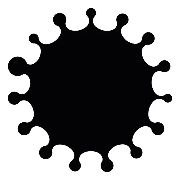 Virus sign. Symbol of coronavirus and COVID-19 desease. Simple flat black vector icon — Stock Vector