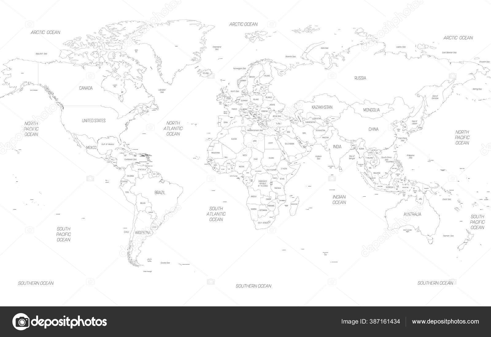 Map Of World Detailed Thin Black Outline Political Map With Country map-of-world-detailed-thin-black-outline-political-map-with-country