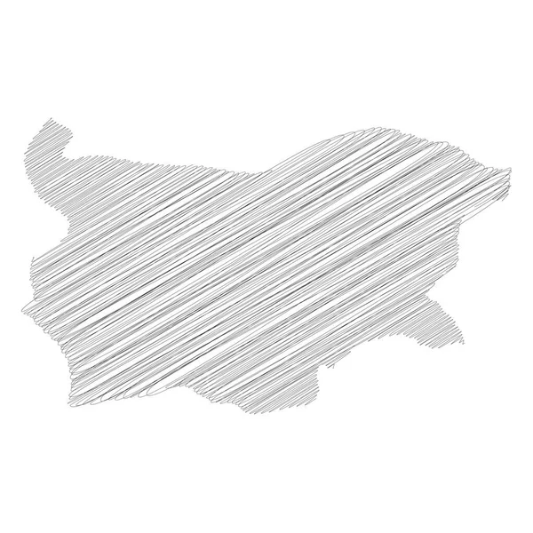 Bulgarien - Bleistiftkritzelskizze Silhouette Karte des Landes mit fallendem Schatten. Einfache flache Vektorabbildung — Stockvektor