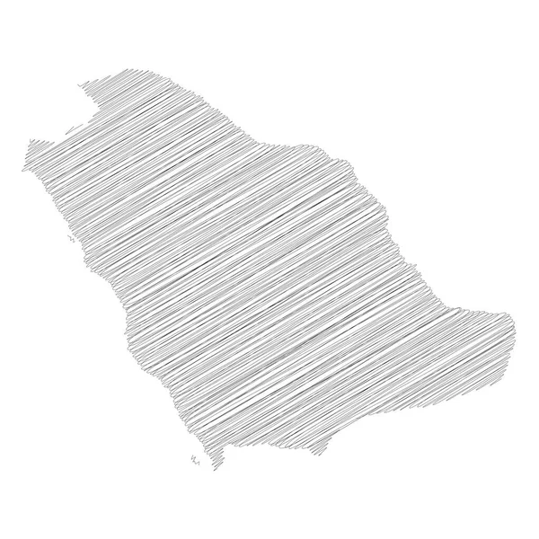 Saudi-Arabien - durchgehende schwarze Silhouettenkarte des Landes. Einfache flache Vektorabbildung — Stockvektor