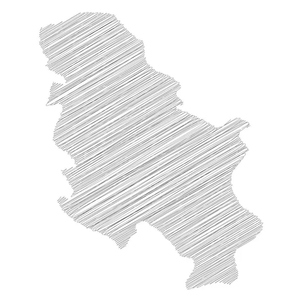 Sérvia - mapa silhueta preta sólida da área do país. Ilustração simples do vetor plano — Vetor de Stock