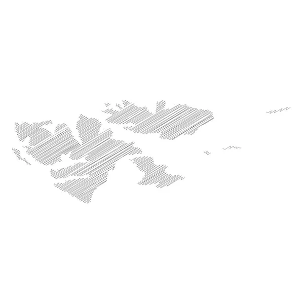 Svalbard öar - penna klotter skiss siluett karta över landsbygden med tappade skugga. Enkel platt vektor illustration — Stock vektor