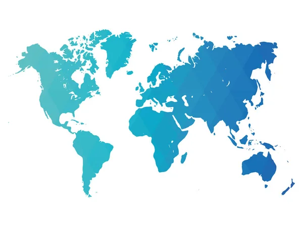 Carte du monde. Poly gradient bleu bas de losanges. Conception polygonale vectorielle moderne — Image vectorielle