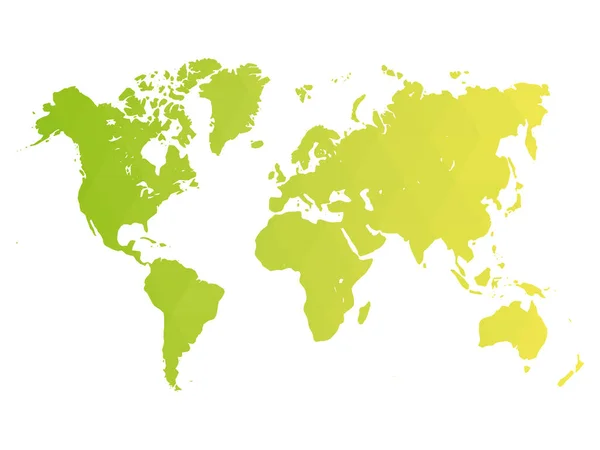 Mapa Świata. Zielony niski gradient poli (poli) kształtów rombu. Nowoczesny wektorowy poligonalny design — Wektor stockowy