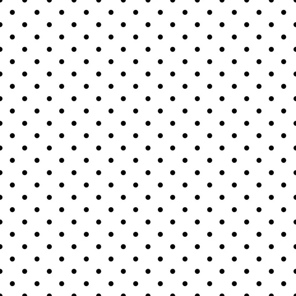 Nahtloses Tupfenmuster in dreieckiger Anordnung. Schwarze Punkte auf weißem Hintergrund. Vektorillustration — Stockvektor