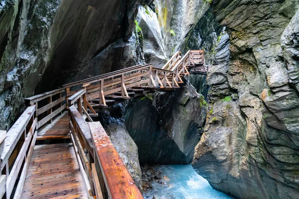 Sigmund Thun Gorge. Cascade valley of wild Kapruner Ache near Kaprun, Austria — Stock Photo, Image