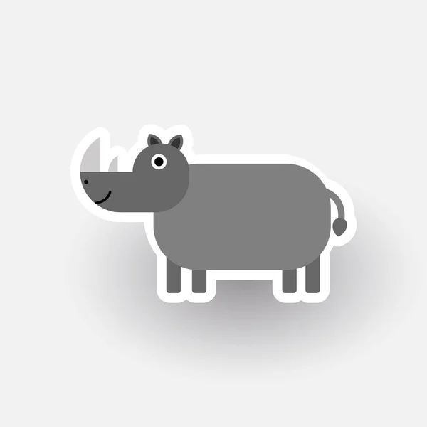 Happy Rhino kreslený postava — Stockový vektor