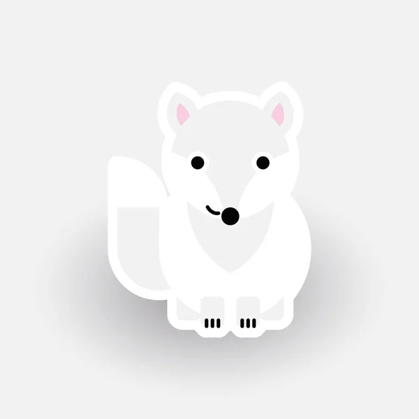 Happy Arctic Fox personagem dos desenhos animados — Vetor de Stock