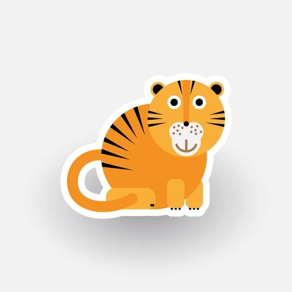 Personagem de desenho animado tigre feliz — Vetor de Stock