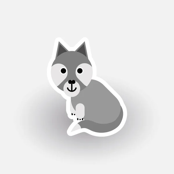 Happy Wolf personagem dos desenhos animados — Vetor de Stock