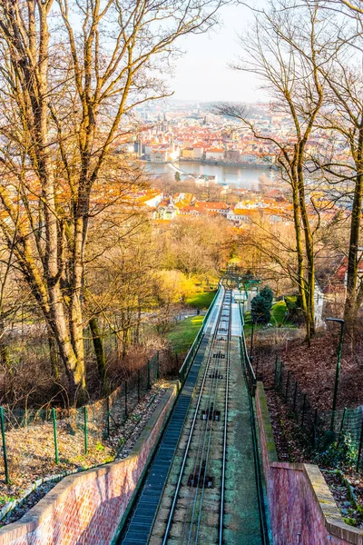 Funicular Railway to Petrin Hill — Stock Photo, Image