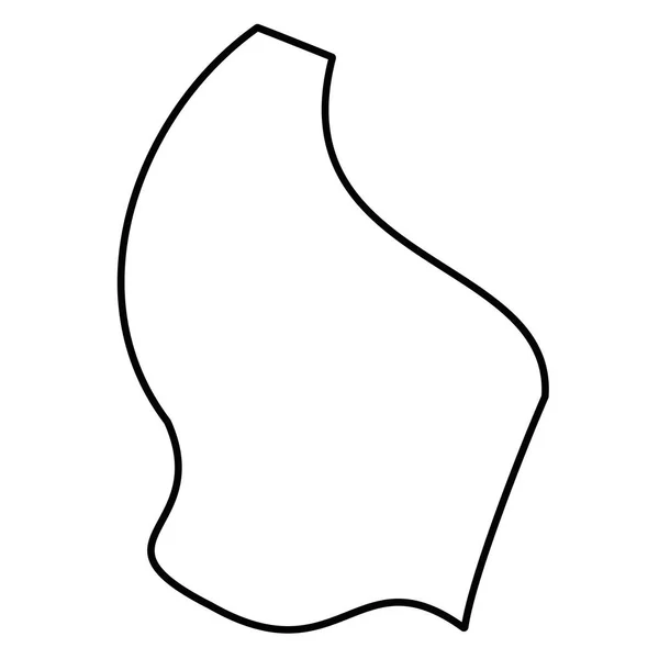 Luxemburgo - contorno negro sólido mapa fronterizo de la zona del país. Ilustración simple vector plano — Vector de stock