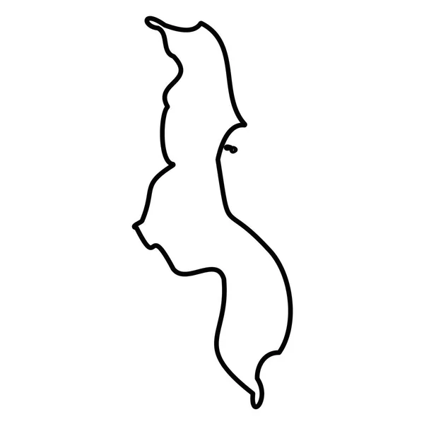 马拉维- -国境图的坚实的黑色轮廓.简单的平面矢量说明 — 图库矢量图片