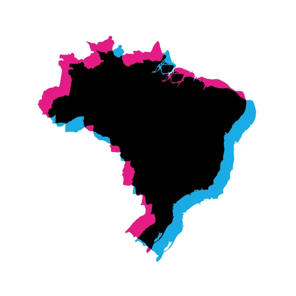 Brazilië land silhouet — Stockvector