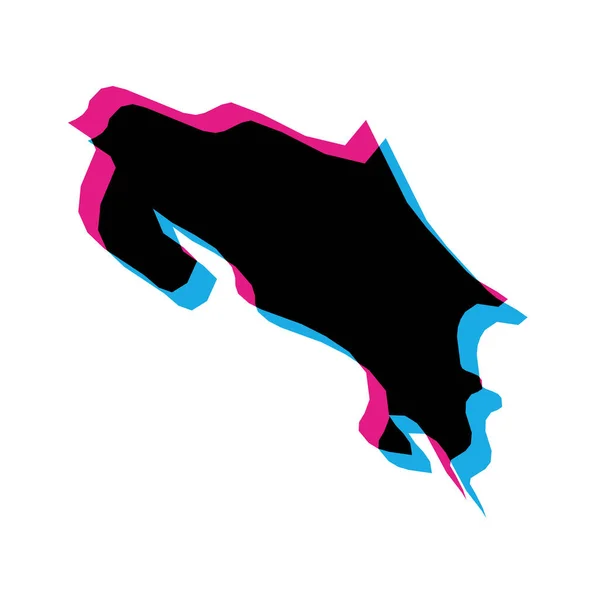 Land van Costa Rica silhouet — Stockvector