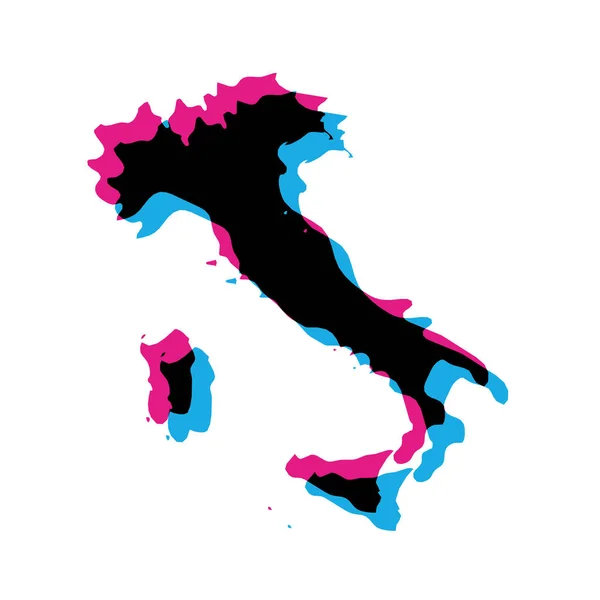 Silhouet Italië land — Stockvector