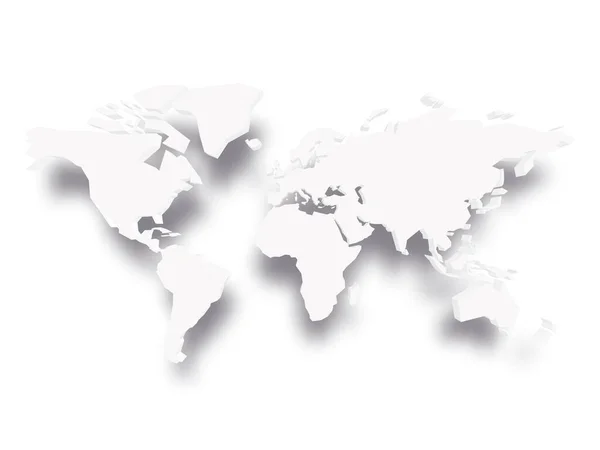 Mapa en blanco 3D de Mundo — Vector de stock