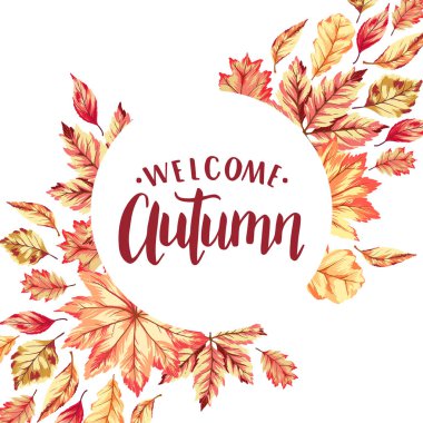 Hoş geldiniz sonbahar çerçeve