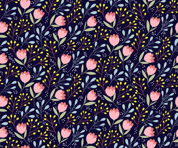 Cute flowers seamless pattern — Stock Vector