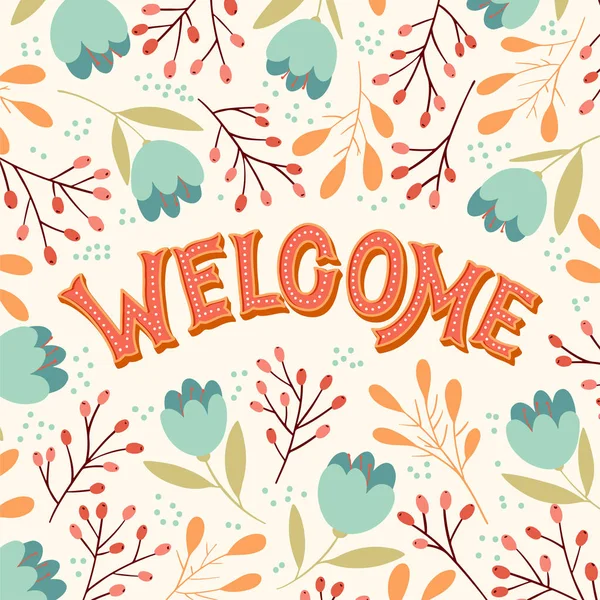 Welcome hand lettering — Stock Vector