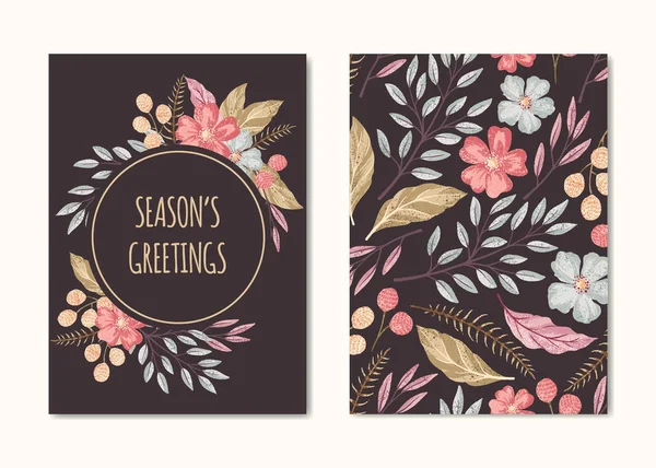 Kolekcja kart Seasons pozdrowienia — Wektor stockowy