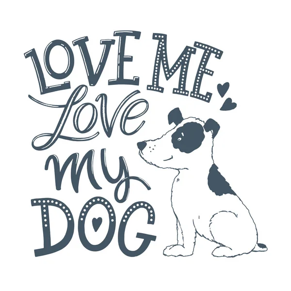 Love my dog lettering 02 — Stock Vector