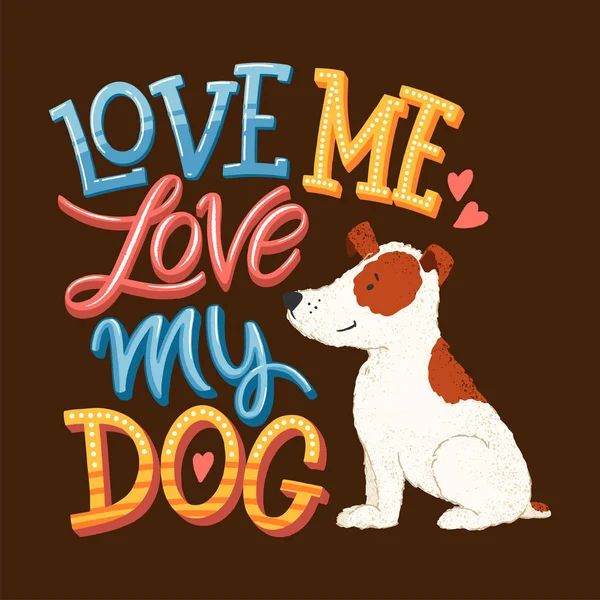 Love my dog lettering 01 — Stock Vector