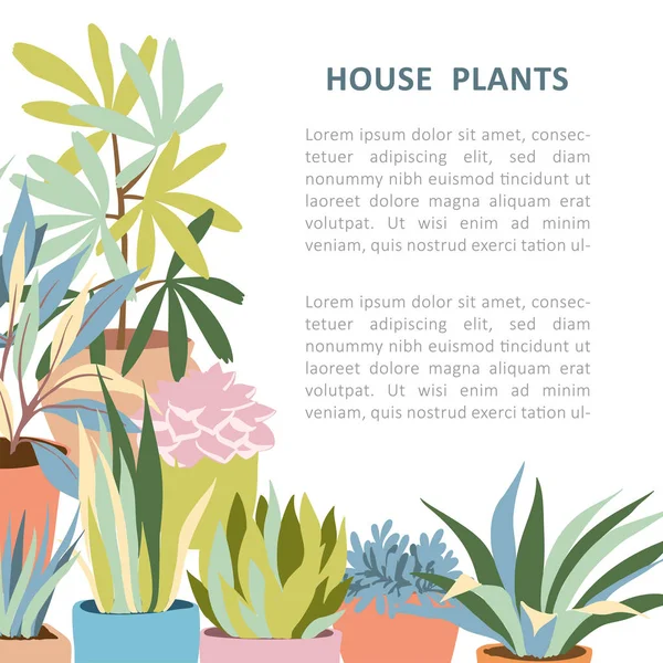 Cadre de plante maison — Image vectorielle