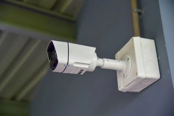 Una Tecnología Inalámbrica Cámara Infrarroja Del Cctv Mira Área Seguridad — Foto de Stock