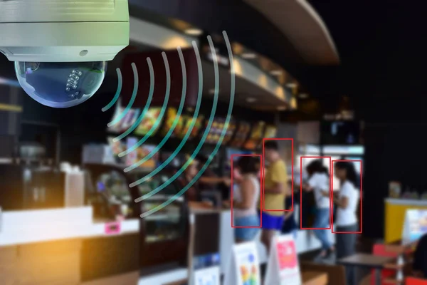 Una Tecnología Inalámbrica Cámara Infrarroja Del Cctv Mira Área Seguridad — Foto de Stock