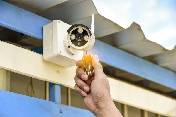 Una Tecnología Cámara Cctv Para Área Seguridad Protección —  Fotos de Stock