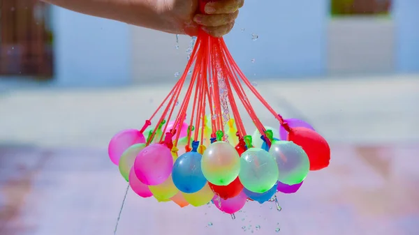 Water balloons colorful playing in summer season