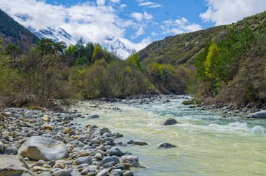 iki dağ nehrinin birleşmesi akışı