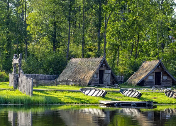 Ancien Village Pêcheurs Bord Lac Avec Des Bateaux — Photo